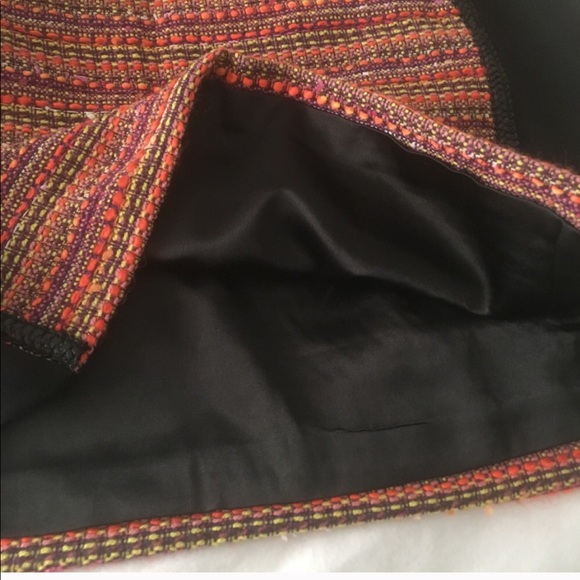 Rachel Roy Black Orange Tweed Skirt Mini - Picture 4 of 5